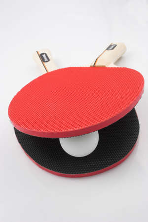Table tennis bat and ballの写真素材