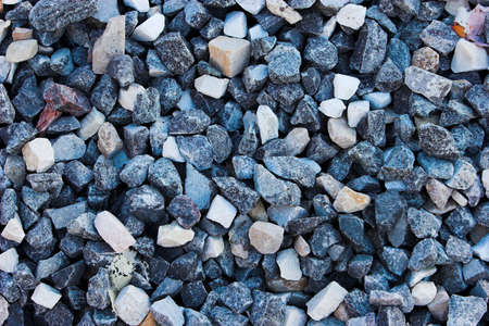 Stones, gravel from granite quarry, used for buiding materialの写真素材