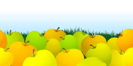 Seamless abstract pattern with apples drawn with using gradientsのイラスト素材