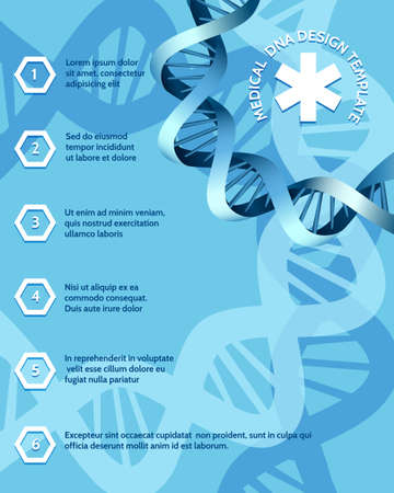 Medical molecular diagnosis or dna research design template.のイラスト素材