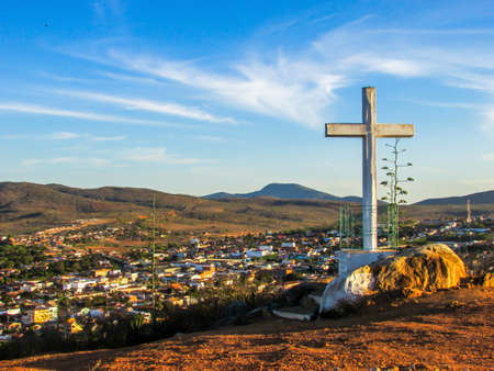 cross and city viewの写真素材