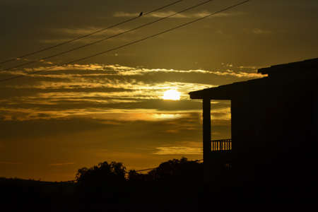 Silhouette and Sunriseの写真素材