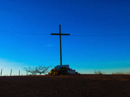 cross and sunsetの写真素材