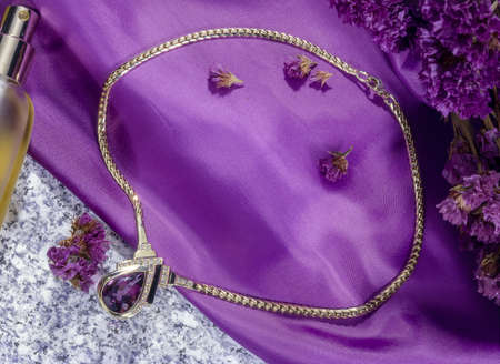 Purple Amethyst Necklaceの写真素材