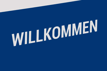 Welcome sign at the company entranceの写真素材