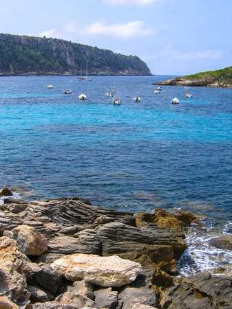 Bay with boats in Saint Elm