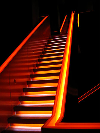Zollverein colliery, light installation of the stairsのeditorial素材