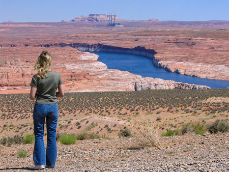 Tourist at Lake Powell, Arizonaのeditorial素材