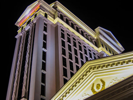 Tower facade of the Hotel Ceasars Palaceのeditorial素材