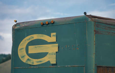 Disused furniture transporter with the letter G.の写真素材