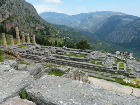 Temple of Ancient Delphi in Greece