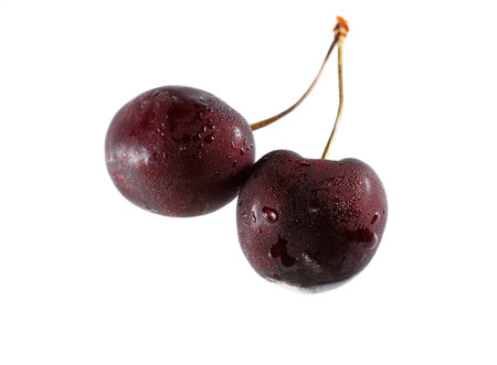 Two fresh frozen cherry
