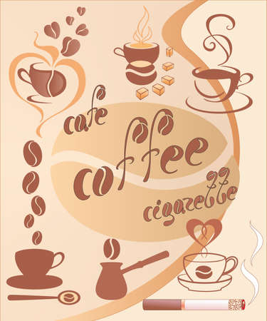 coffee design elementsのイラスト素材