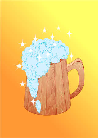 The shining spume runs from the mugのイラスト素材