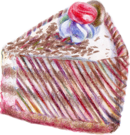 The cake of layers was created pencils