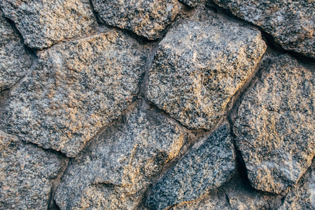 Wall of gray large stoneの写真素材