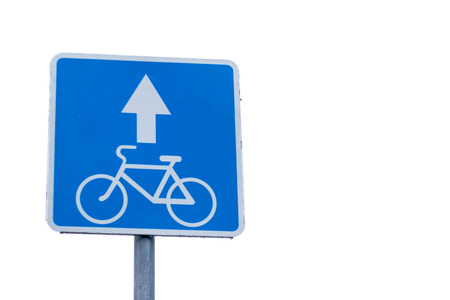 Blue Bicycle Lane Signの写真素材