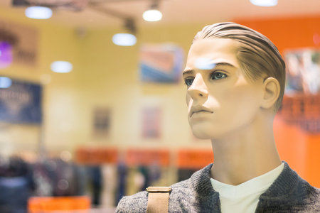 Toned close-up of a plastic mannequin headの写真素材