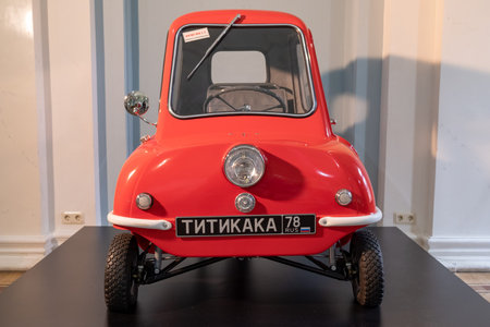 Smallest car in the world peel p50 Saint-Petersburg, Russia. May, 06, 2018