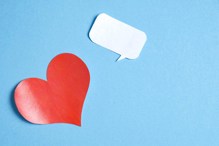 The concept of the transfer of words of love. Free field for text.