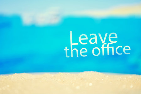 Abstract sand with photo of blurry sea and yachts. Copy space. Close up. Abstract inscription -...