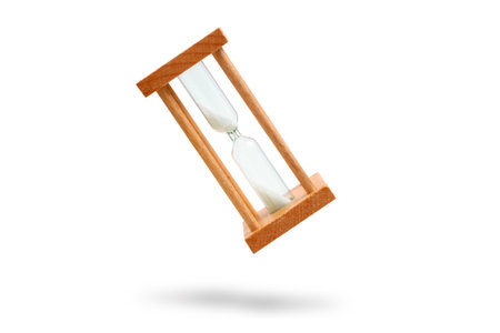 Hourglass on a white background. isolated. Close up.