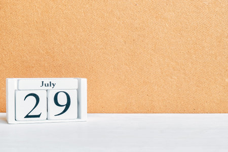 29th july - twenty ninth day month calendar concept on wooden blocks. Copy space.の写真素材