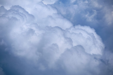 Fat thunderclouds in the sky before the storm.