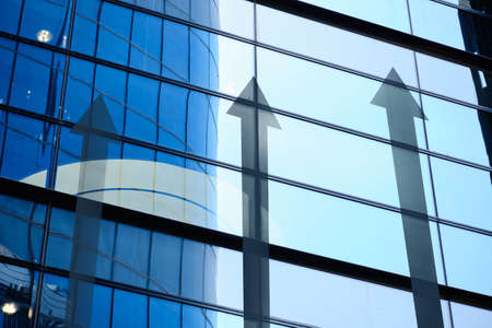 Profit growth and business concept on with abstract arrows.の写真素材