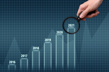 Business growth research concept in 2021 and earlier