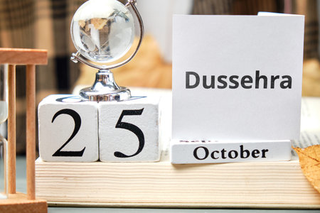 Dussehra day of autumn month calendar october holiday in india.
