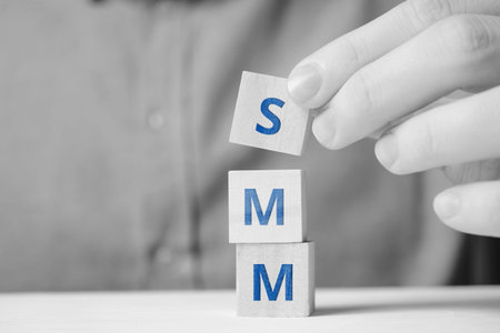 Social media marketing concept as action development.