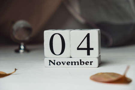 fourth day of autumn month calendar November.の写真素材