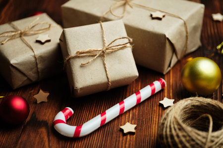 New year and christmas concept with toys and gifts.