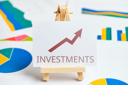 Investment growth concept with graphs and reports.