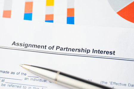 Legal document Assignment of Partnership Interest on paper.の写真素材