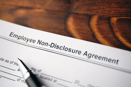 Legal document Employee Non-Disclosure Agreement on paper close up.の写真素材