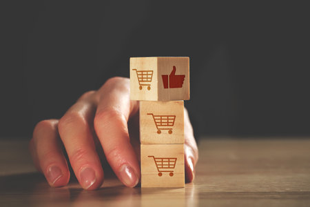 Concept of customer reviews and ratings for goods on the store.の写真素材