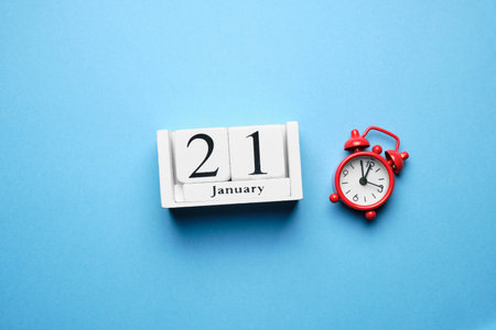 twenty first day of winter month calendar january.の写真素材