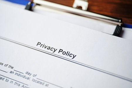 Legal document Privacy Policy on paper close upの写真素材