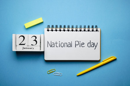 National Pie day of winter month calendar january.の写真素材