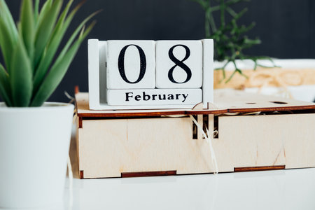 eighth day of winter month calendar february.の写真素材