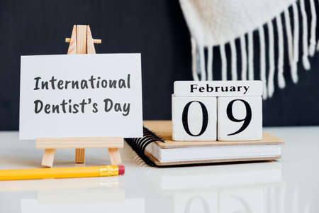 International Dentist Day of winter month calendar february.の写真素材