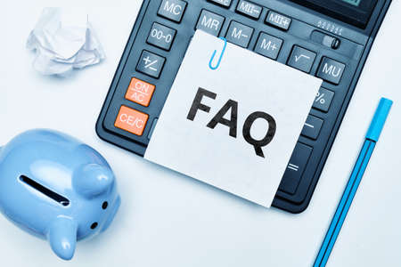Concept FAQ on the main issues on the topic of save money.の写真素材