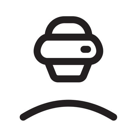 Person in VR glasses outline icon isolated on white background.のイラスト素材