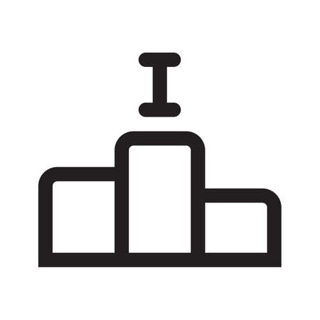 First place pedestal outline icon isolated on white background.のイラスト素材
