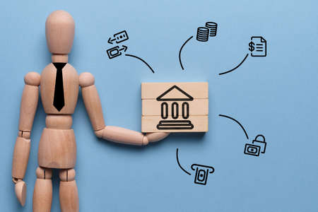 Abstract consultant with bank products and services as a concept.の写真素材