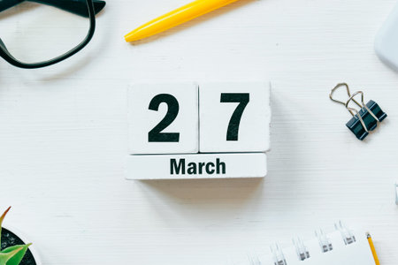 27 twenty seventh day of Spring month calendar march.の写真素材