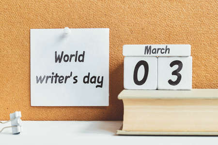 World writer day of Spring month calendar march.の写真素材