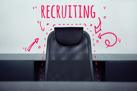 Recruiting concept with an office chair with nobody